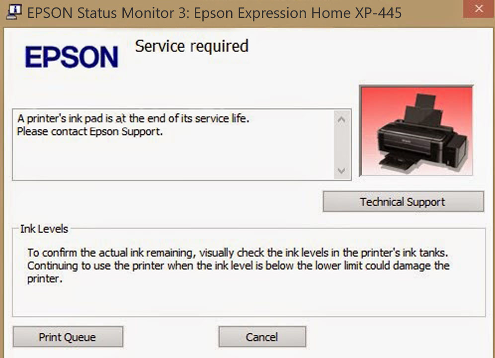 epson ink pad end of service life